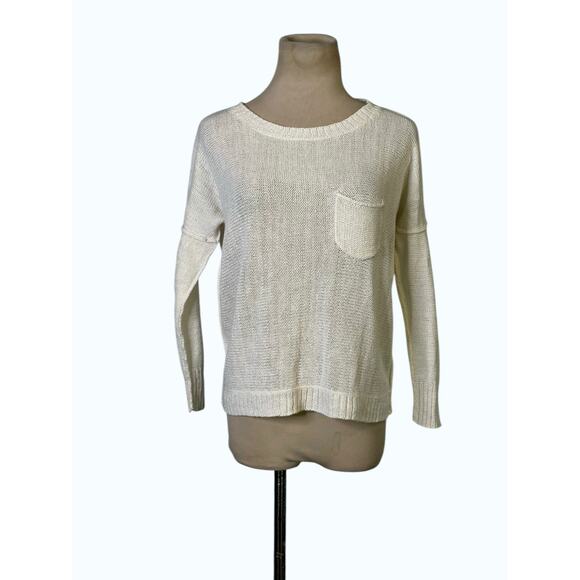 Brochu Walker white linen sweater size Small - Picture 1 of 10